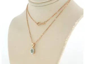 14k rood gouden collier met hanger met topaas tot. 1.00ct - 50 cm kopen? Bied vanaf 260!