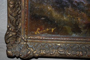 Jan van Vlaardingen - Boslandschap met een ven - olieverfschilderij kopen? Bied vanaf 60!