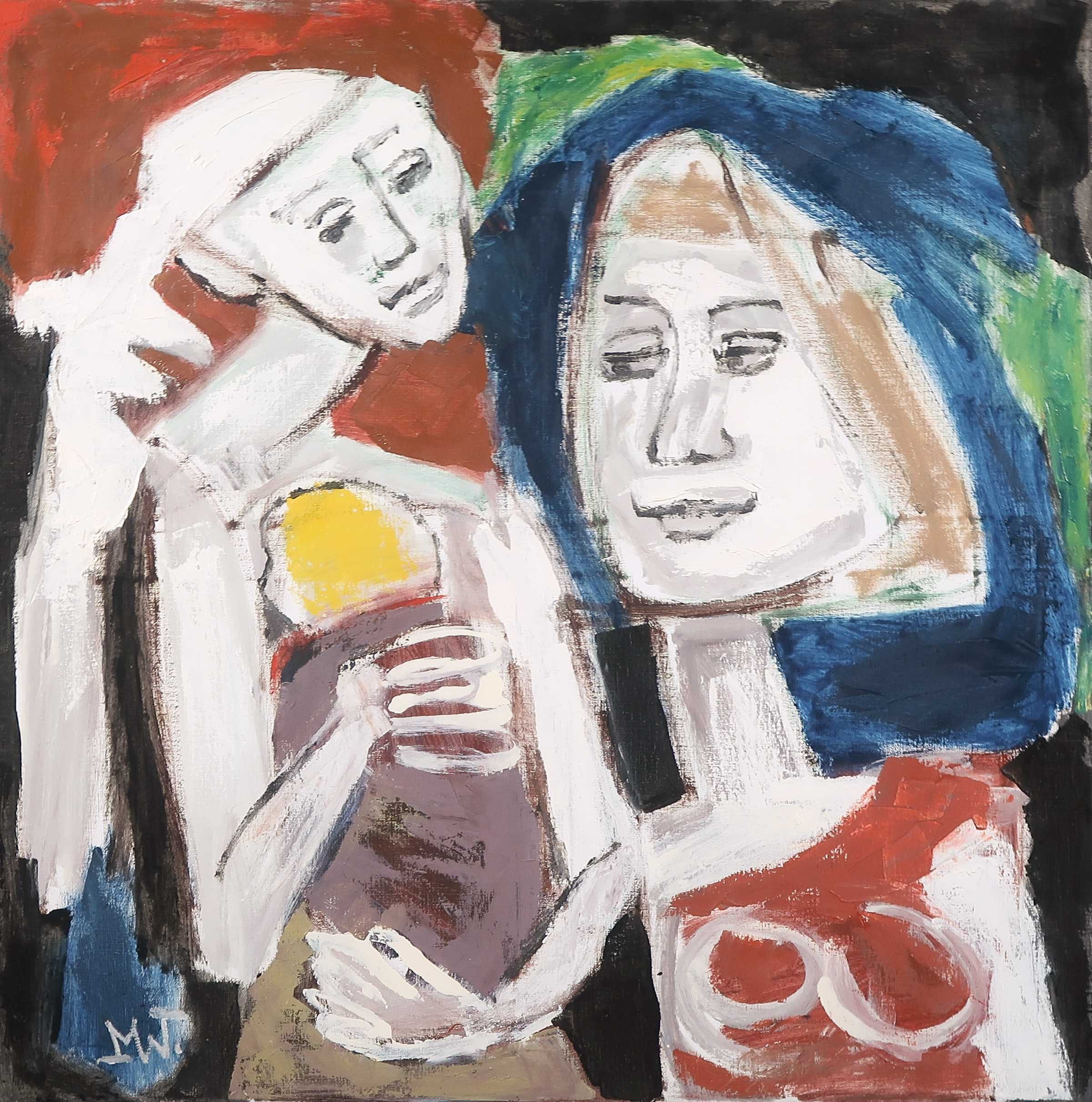 Martin van Wordragen - Olieverf op doek, Drie generaties - Ingelijst (Groot) kopen? Bied vanaf 600!