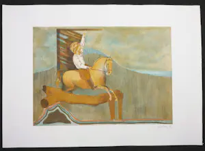 Aat Verhoog - Ets, Ruiter te paard kopen? Bied vanaf 35!