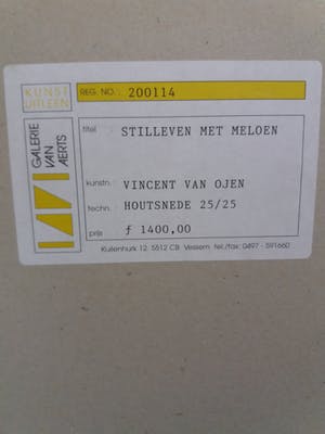 Vincent van Ojen - Stilleven met meloen - groot werk - ingelijst kopen? Bied vanaf 100!
