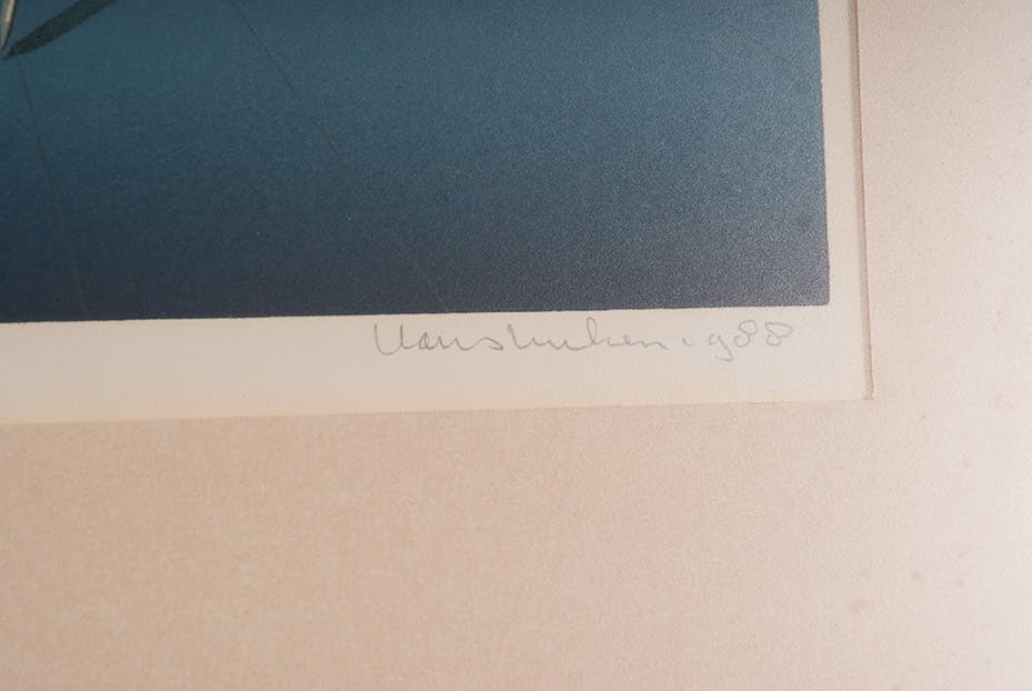 Hans Luiken - Linosnede - Weerbeeld kopen? Bied vanaf 21!