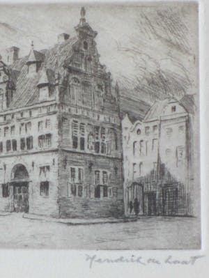 Hendrik de Laat - Stadhuis Nijmegen - Ets kopen? Bied vanaf 55!
