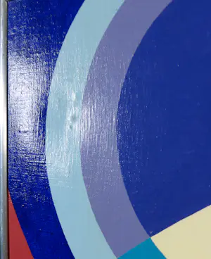 Arjen Toet - Olieverf op doek, Compositie met cirkels - Ingelijst kopen? Bied vanaf 1!