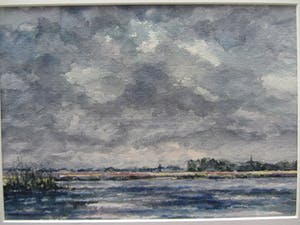 Jan Bom - Aquarel - Landschap kopen? Bied vanaf 45!