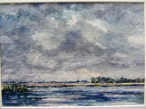 Jan Bom - Aquarel - Landschap verkocht voor € 45!