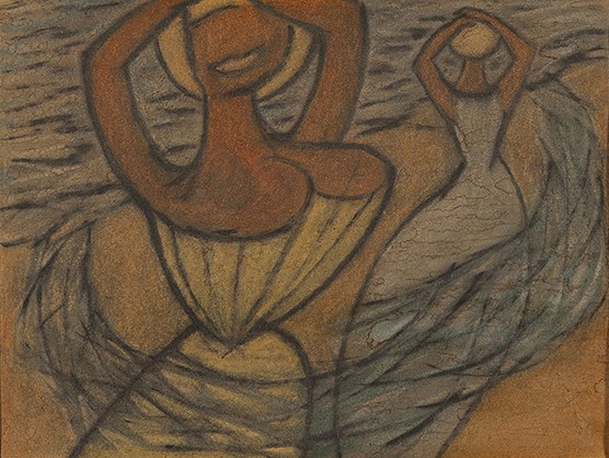 Jan Visser - Baadster - 1957 - Pastel en aquarel op papier - niet gesigneerd - BKR Rotterdam kopen? Bied vanaf 10!