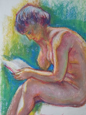 Klaas Pijlman - Lezende vrouw. Naakt. kopen? Bied vanaf 29!