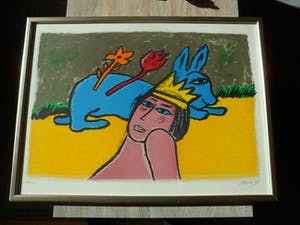 Corneille - Zeefdruk: La reine du Monde - 1998. kopen? Bied vanaf 225!