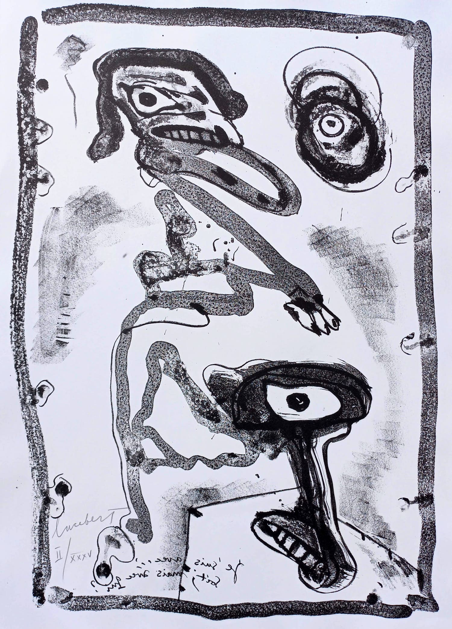 Lucebert - Figuren, litho verkocht voor € 150!