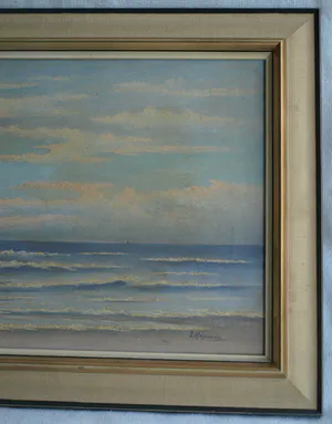 Jan Hopman - Ingelijst, olieverf op doek, Zeegezicht kopen? Bied vanaf 50!