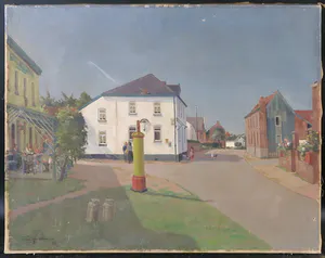 Frans Hartman - Olieverf op doek, Dorpsgezicht kopen? Bied vanaf 1!