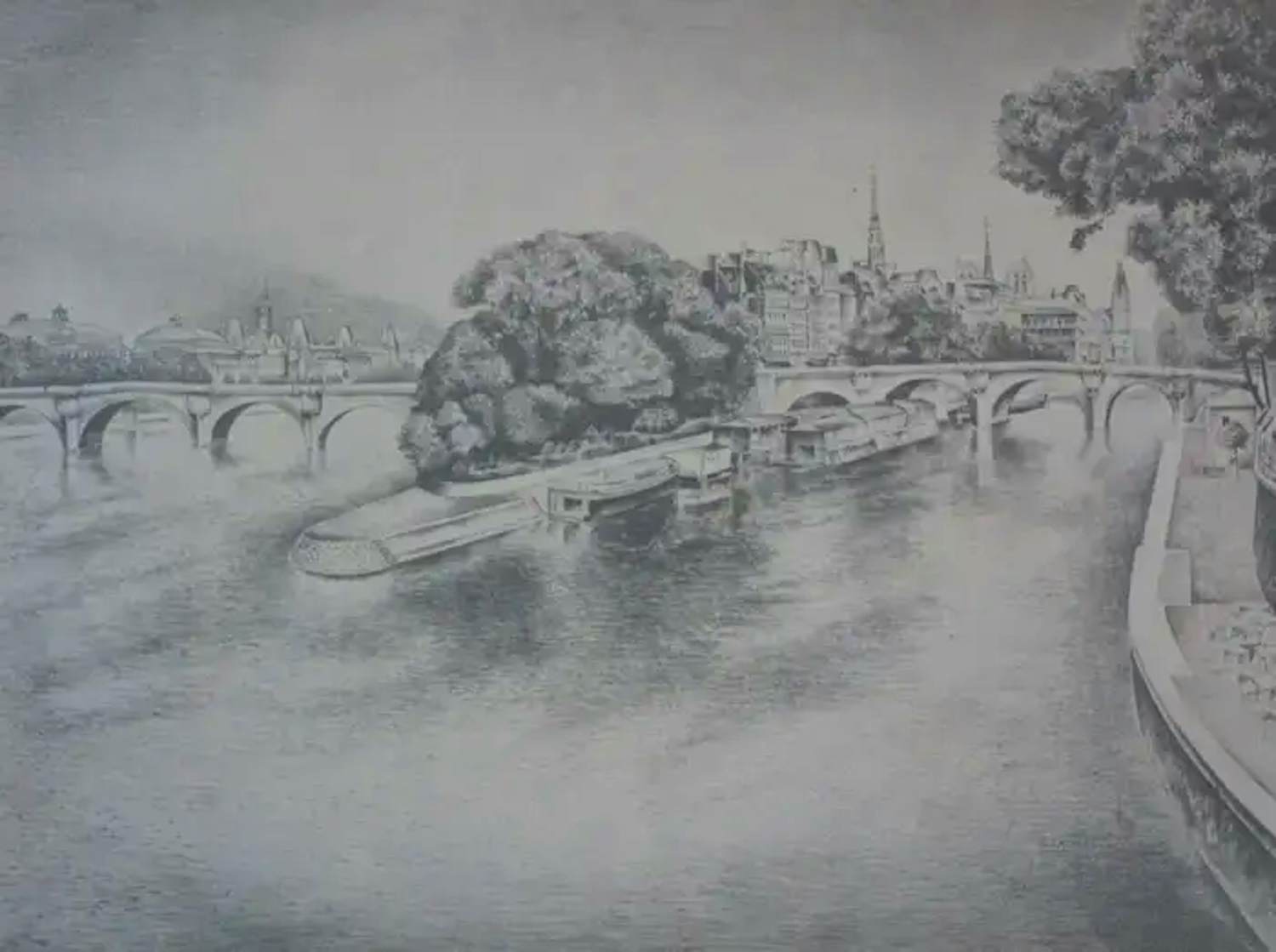 Wim Schuhmacher - Litho: Ile de la Cité - 1947 kopen? Bied vanaf 60!