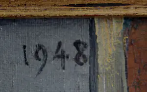 Harm Kamerlingh Onnes - Olieverf op doek op board: jongen met karretje - 1948 kopen? Bied vanaf 1500!