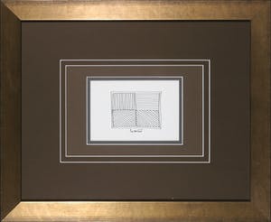 Sol LeWitt - Handgesigneerde geometrische pentekening - Ingelijst kopen? Bied vanaf 1!