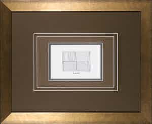 Sol LeWitt - Handgesigneerde geometrische pentekening - Ingelijst verkocht voor € 1!