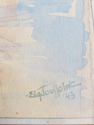 Niet of onleesbaar gesigneerd - 2 x Indische aquarel gesigneerd door "Touissant '43" kopen? Bied vanaf 1!