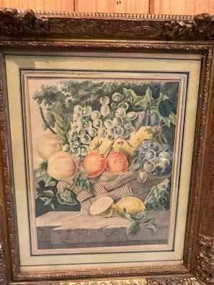 Buy Dirk Jurriaan Sluyter - Ingekleurde ets – Stilleven met fruit? Bid from 75!