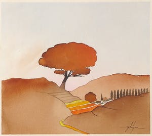 Bruno Delvigne - Aquarel, Landschap kopen? Bied vanaf 1!