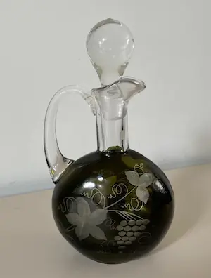 Friedrich Egermann - Groene kristallen wijnkaraf kopen? Bied vanaf 1!