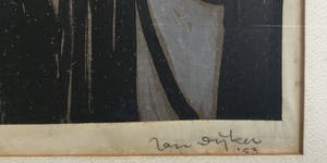 Jan Dijker - Twee Vrouwen | goed bewaarde aquarel/tekening (1953) - ingelijst kopen? Bied vanaf 55!