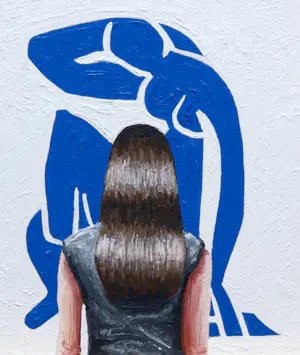 Gerard Boersma - Blue Nude (Vrouw kijkend naar schilderij van Henri Matisse) kopen? Bied vanaf 75!