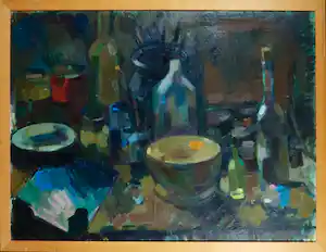 Arthur Beckand - Olieverf op doek, Schildersattributen - Ingelijst verkauft für € 37!