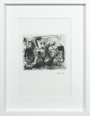 Asger Jorn - Ets en droge naald op handgeschept Japon, Friedhof der Maulwürfe - Ingelijst kopen? Bied vanaf 1!