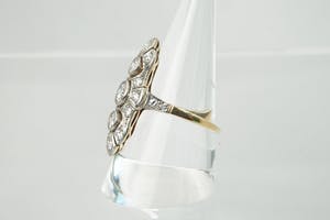 2883 - Art-Deco 14 krt goud en diamant (1.70ct old Eur. cut) "prinsessen" ring kopen? Bied vanaf 970!