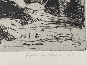 Auke de Vries - ets Stenen 1966 kopen? Bied vanaf 40!