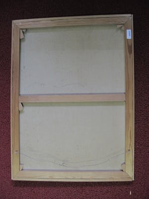 Niet of onleesbaar gesigneerd - Groot & intrigerend realistisch olieverf "het Witte huis" gesigneerd kopen? Bied vanaf 1!