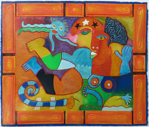 Clemens Briels - Zeefdruk bevestigd op doek, Un jardino secreto (Groot) kopen? Bied vanaf 250!