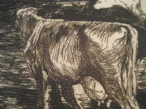 Willem de Zwart - Vier koeien in landschap. kopen? Bied vanaf 35!