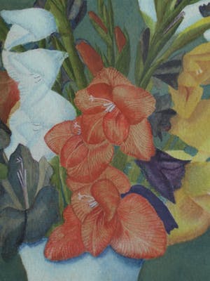 Niet of onleesbaar gesigneerd - Ingelijste gouache , “Bloemen in Vaas” - 1943 kopen? Bied vanaf 1!