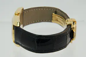 92 - Stijlvol 18Krt gouden Baume et Mercier "Hampton Milleis" polshorloge kopen? Bied vanaf 1600!