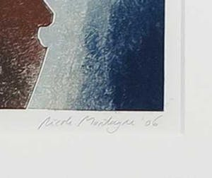 Nicole Montagne - Sjabloondruk, Meisje met blauwe hoofddoek - Ingelijst kopen? Bied vanaf 40!