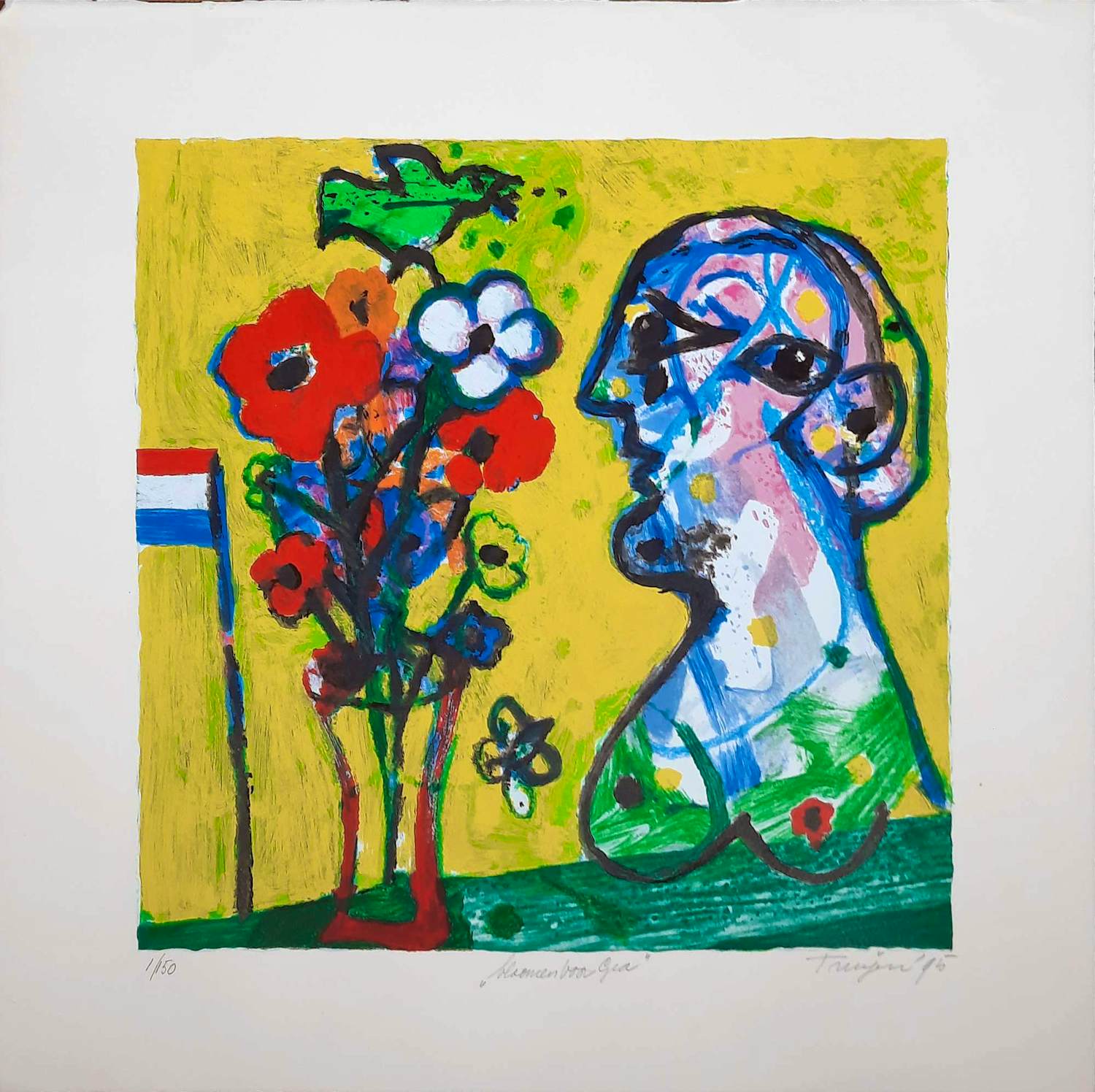 Hans Truijen - zeefdruk - Bloemen voor Gea 1/150 - 1995 - 25773 kopen? Bied vanaf 125!