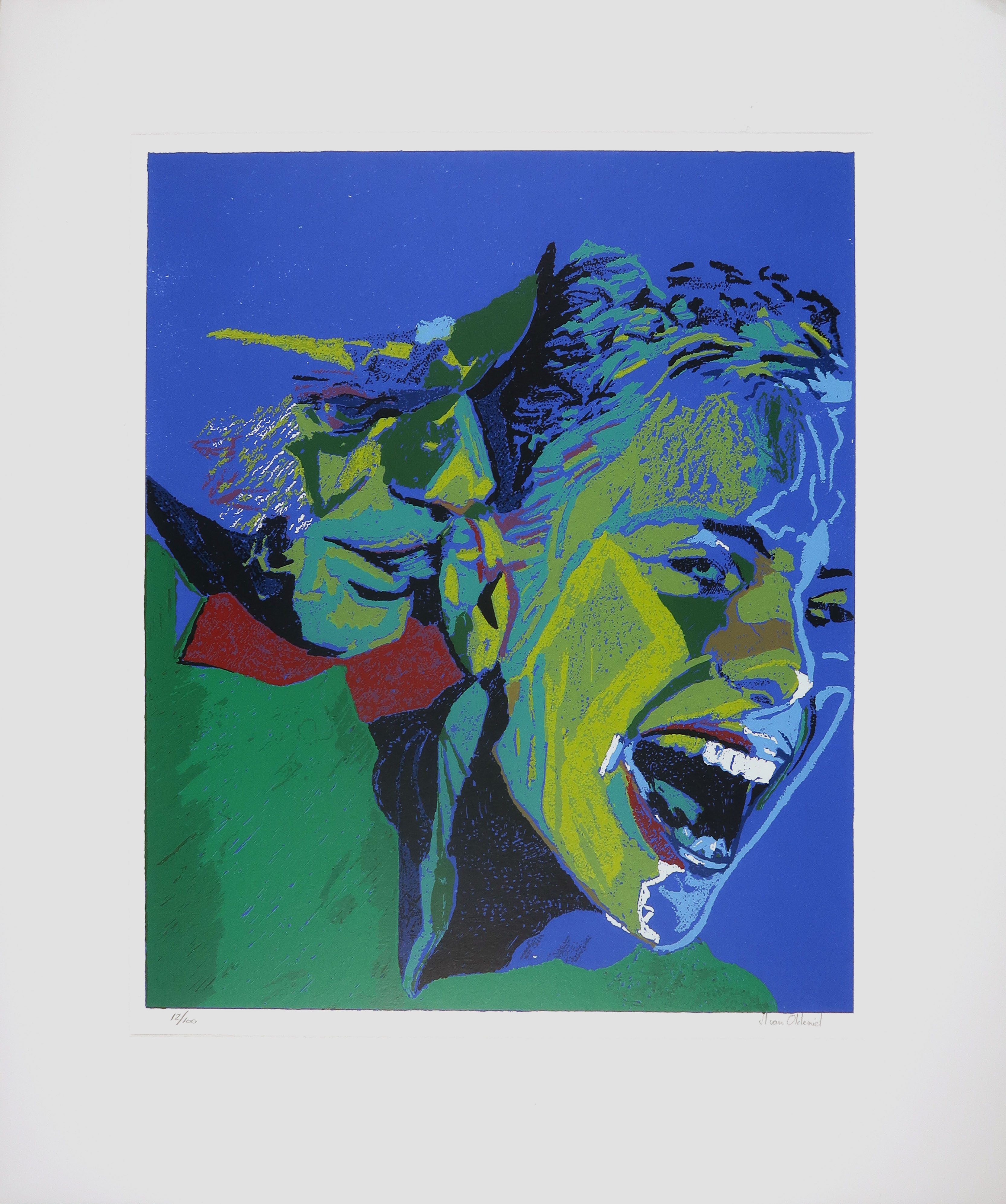 Niet of onleesbaar gesigneerd - Zeefdruk, Lach kopen? Bied vanaf 1!