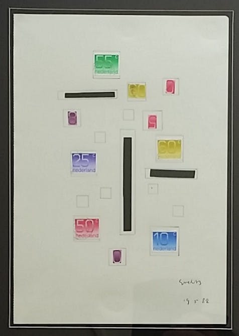 Siep van den Berg - Zeer zeldzame collage op papier kopen? Bied vanaf 155!