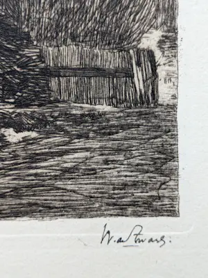 Willem de Zwart - 1889 - Takkenbos bij een heining met bomen kopen? Bied vanaf 40!