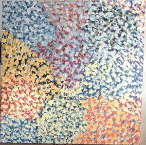 John Foppen - Milles + 1 fleurs (2017) | kleurrijk schilderij, olie- en acrylverf kopen? Bied vanaf 125!