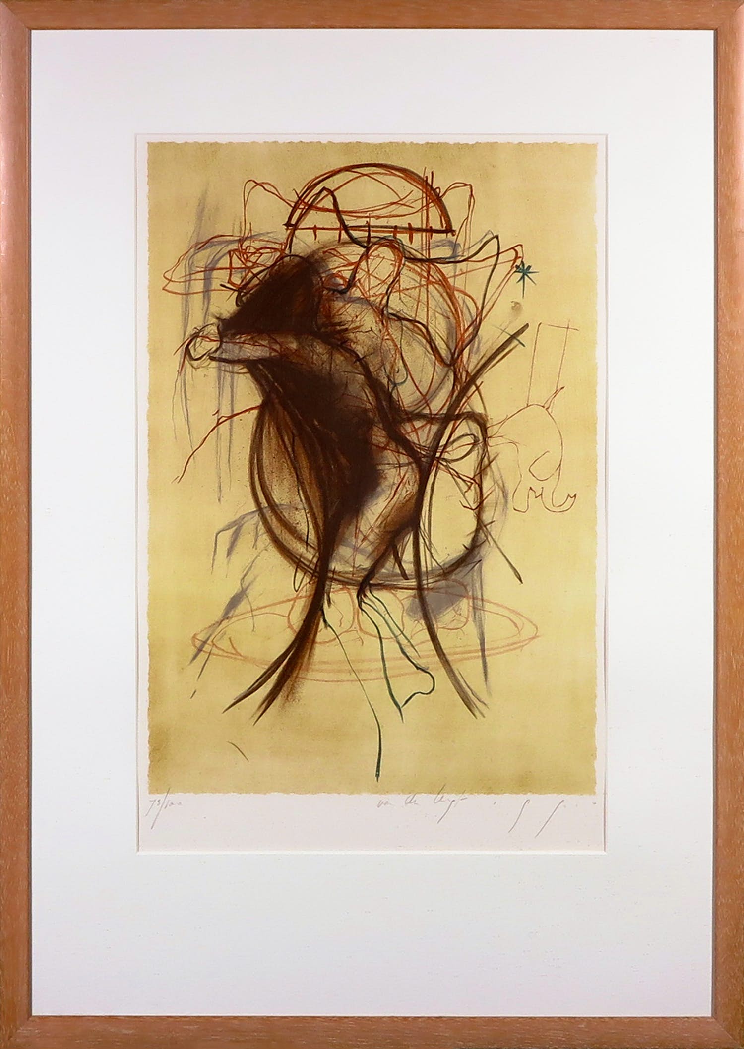 Henny van der Vegt - Litho, Zonder titel - Ingelijst kopen? Bied vanaf 1!