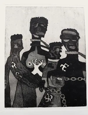 Harry van Kruiningen - Bijzondere historische reliëf Ets "slavernij / keti koti" uniek exemplaar! kopen? Bied vanaf 78!