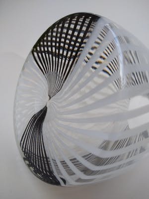 Venini - zwart/wit Tessuto/Swirl vaas kopen? Bied vanaf 85!