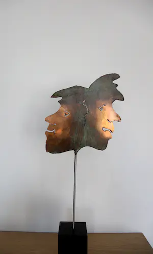 Sjer Jacobs - Bronzen beeld: 2 gezichten en profil kopen? Bied vanaf 299!