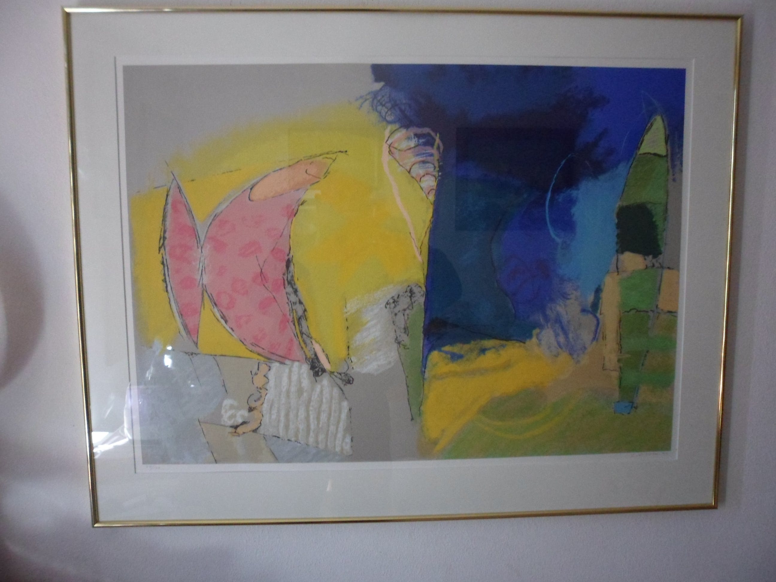 Henk van Vessem - Compositie, zeefdruk. verkocht voor € 35!