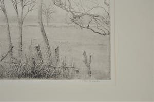 Charles Donker - Winterlanschap in Rhijnauwen, snel dalende kauwen kopen? Bied vanaf 200!