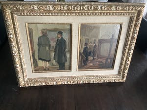 Kees Roovers - Figuren bekijken een schilderij tentoonstelling. kopen? Bied vanaf 150!