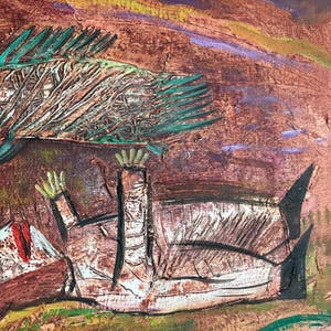 Roman Zuzuk - Typisch werk - 'Man met vis' - Gesigneerd - 1999 kopen? Bied vanaf 175!