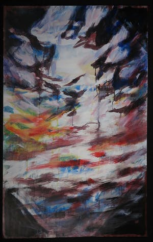 AcheterWim de Bruin - Acryl op papier, Weerspiegeling (Zeer groot)? Enchérissez de 1!